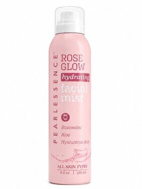 Pearlessence Rose Glow Hydrating Facial Mist Rosewater Aloe Hyaluronic Acid 8 oz